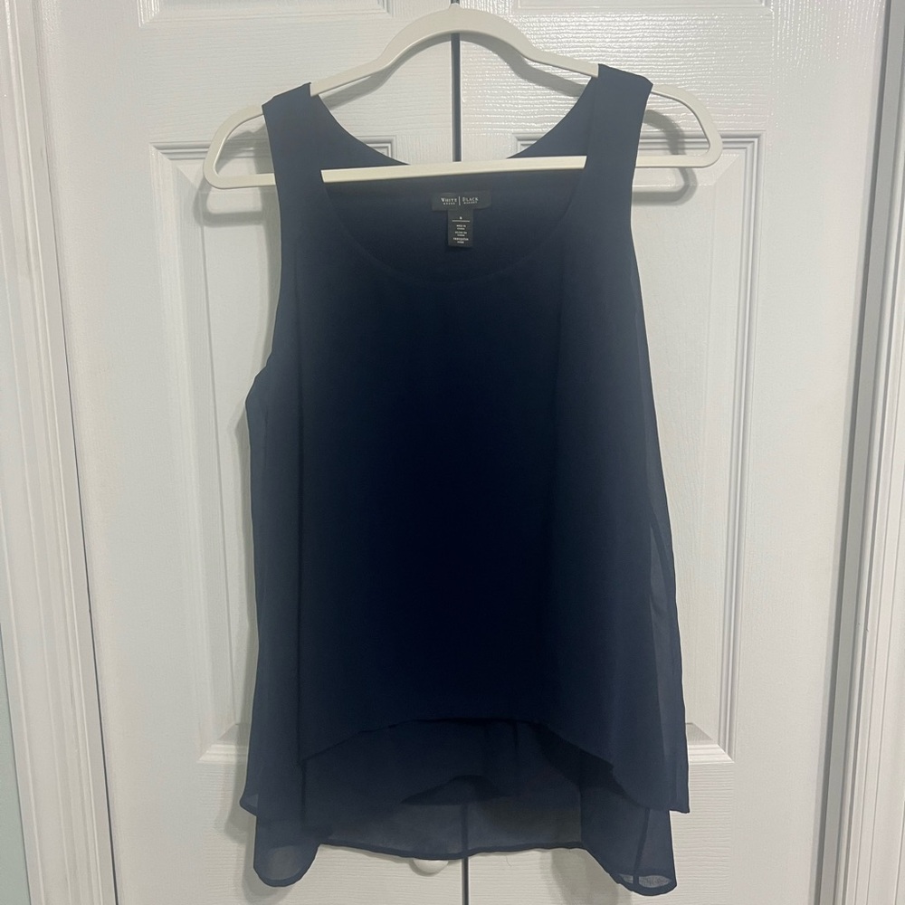 White House Black Market Navy Sleeveless Tank Top